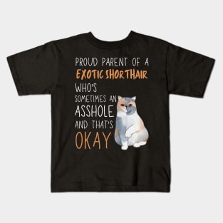 Proud Parents of Exotic Shorthair Pet Cat Kids T-Shirt